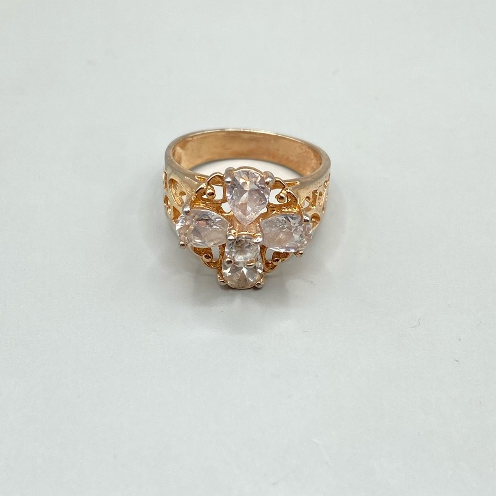 Vintage Style Cubic Zirconia Floral Statement Ring